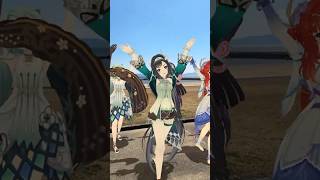 【春の海岸公園 KING 3/3】誰もいない海 原神のらんやんたちが女だけで「KING」【原神 AR ダンス】