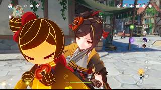 原神　雷電将軍＆千織＆ナヒーダでデイリー任務#７５４。地脈の花 概要欄見てね