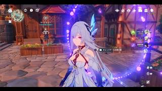 原神　雷電将軍＆スカーク＆ナヒーダでデイリー任務#７７４。素材集め 概要欄見てね